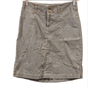 Kuhl Outdoor A-Line Canvas Hiking Mini Skirt Size XS Army Olive Green